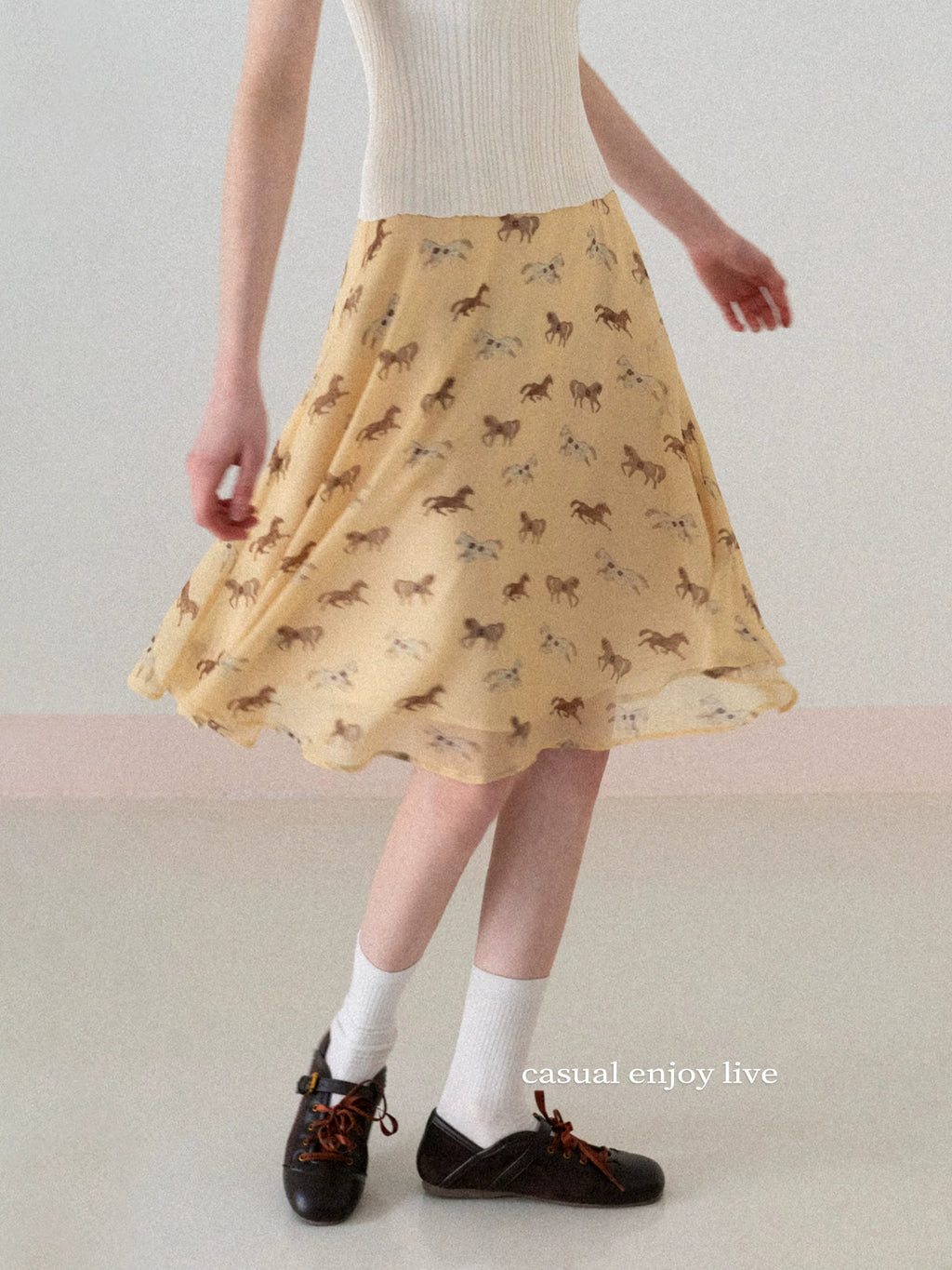 EGGKA High Waist Temperament Thin Drape Skirt