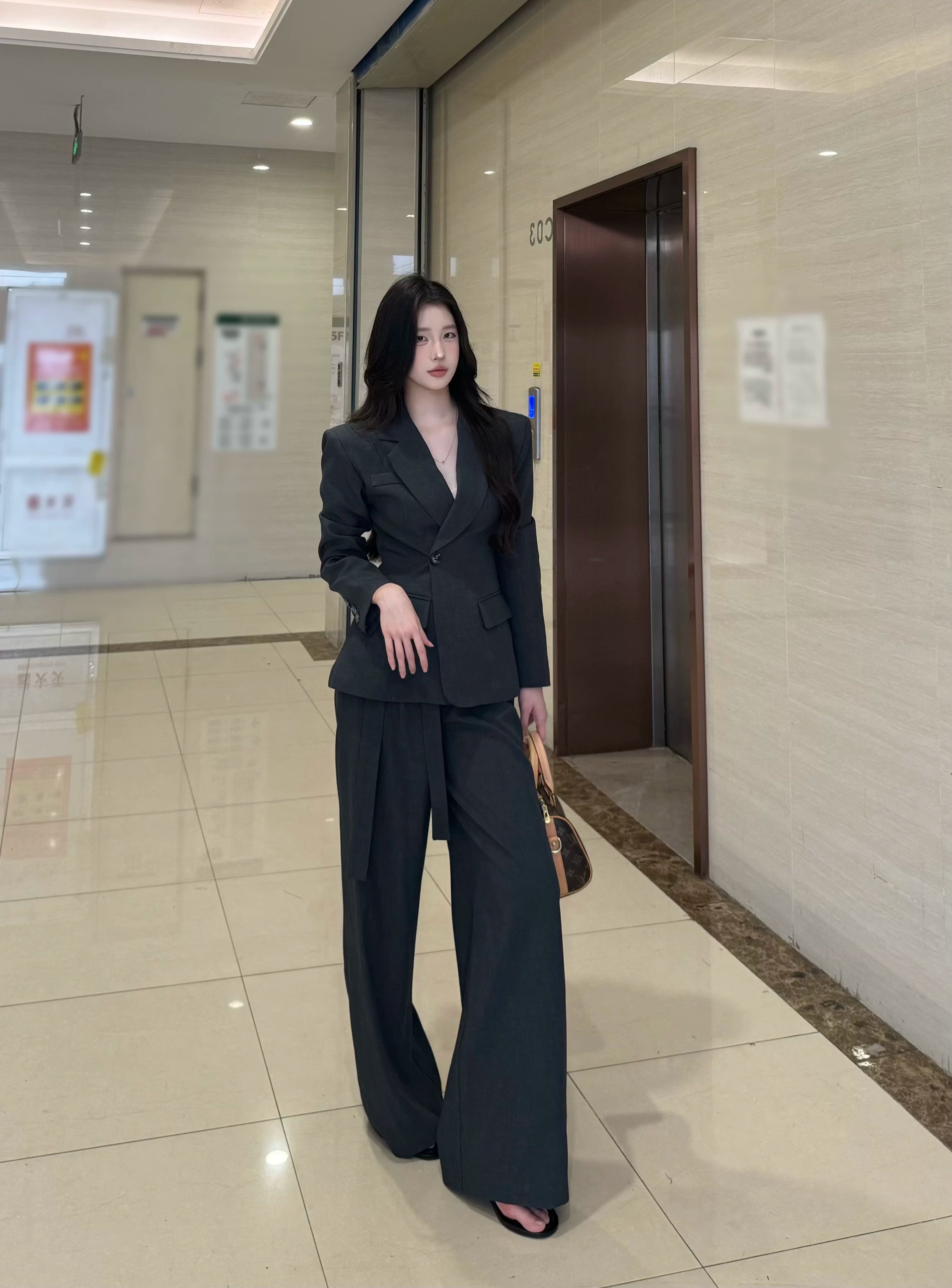 PANPANSTUDIO Korean Wide-leg Pants Suit