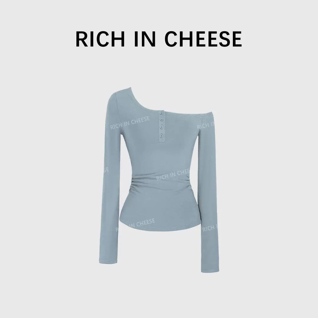 RICH IN CHEESE Plaid Shoulder Slim Set