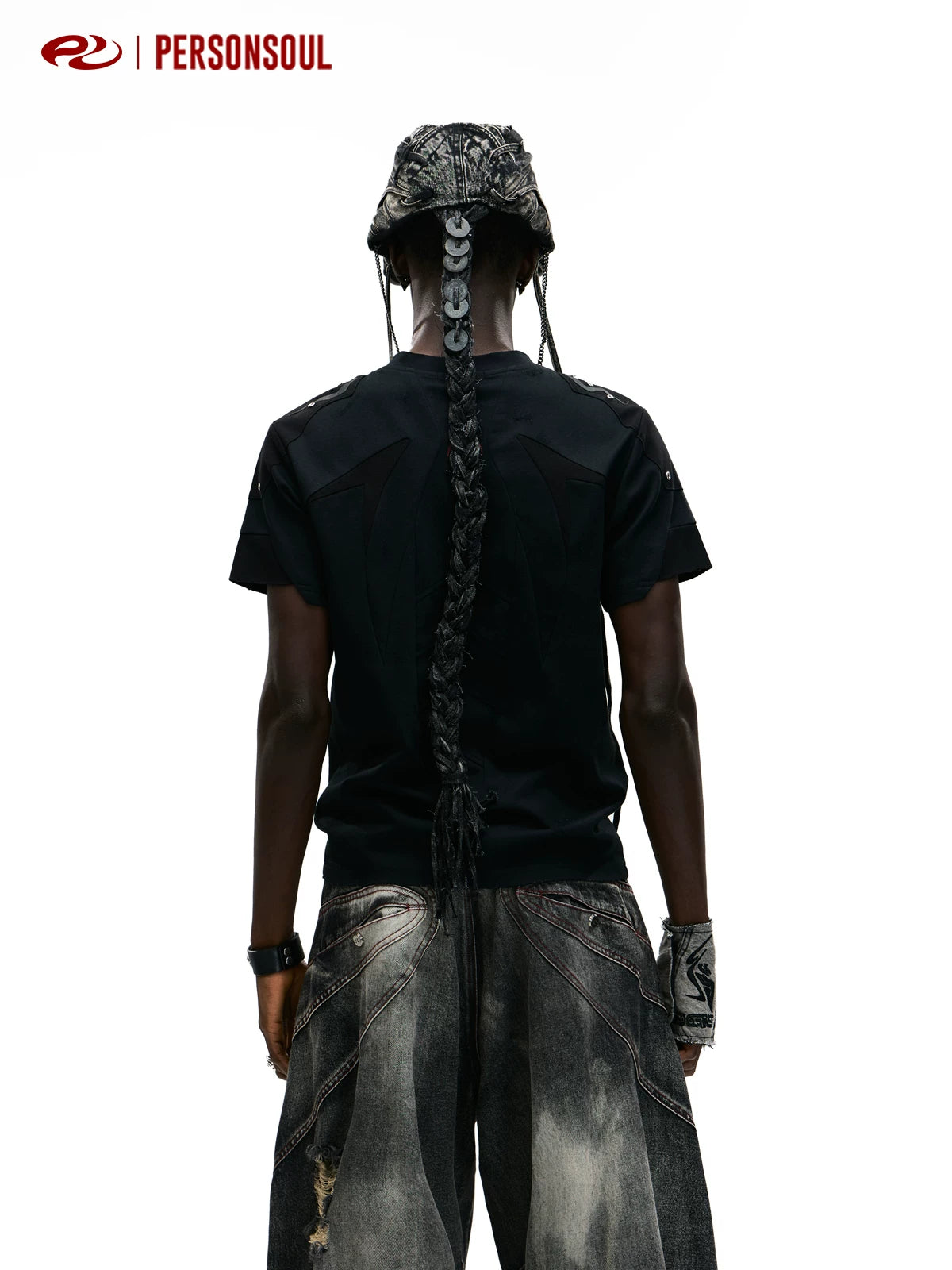 PERSONSOUL Totem Pattern Sports Slim Tee