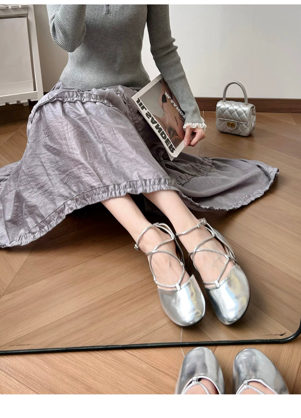 CHRNDXEE Temperament Cross Thin Strap Inner Heightening Shoes