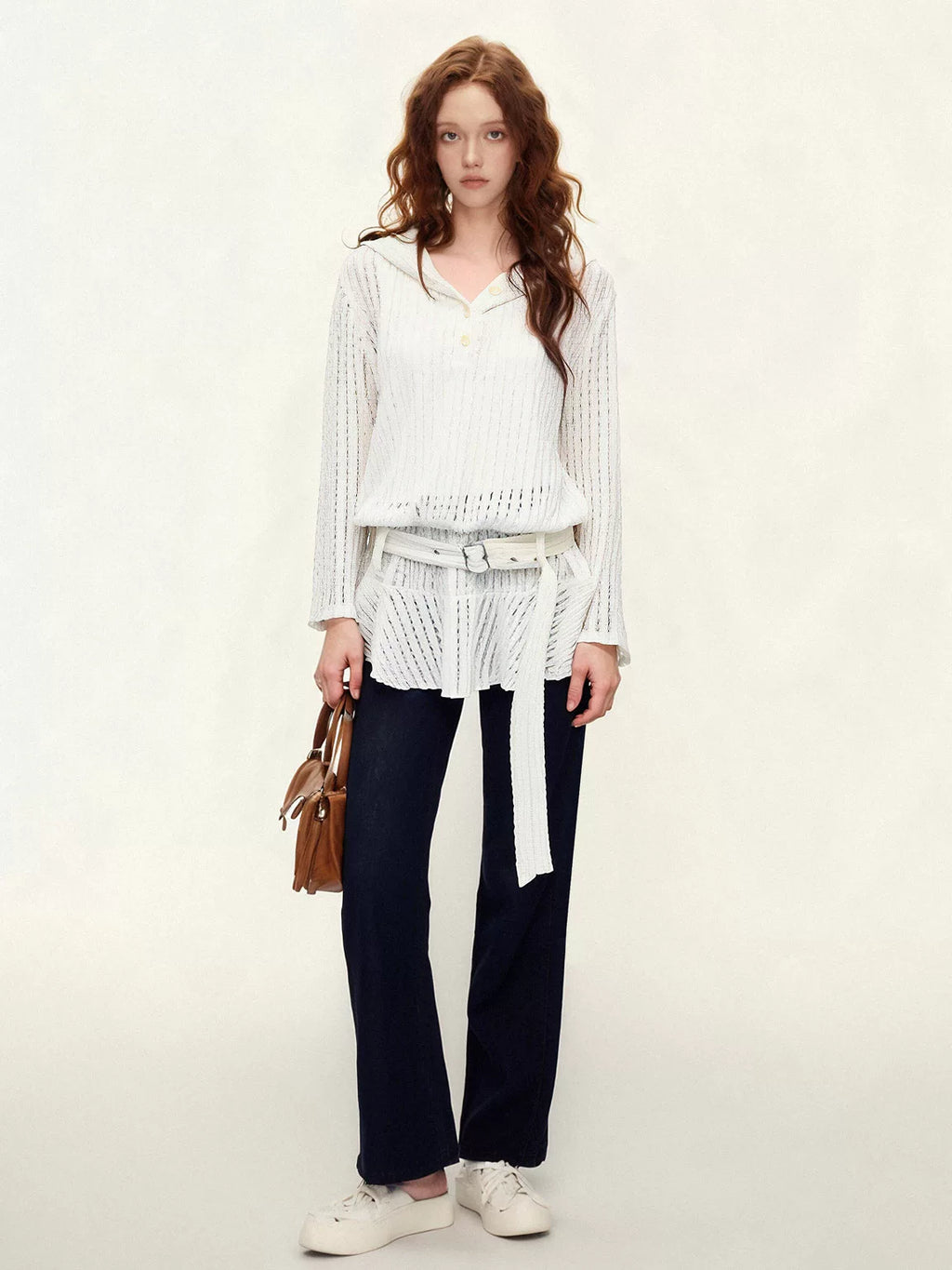 SUREENOUGH Cutout Lace Hooded Dress