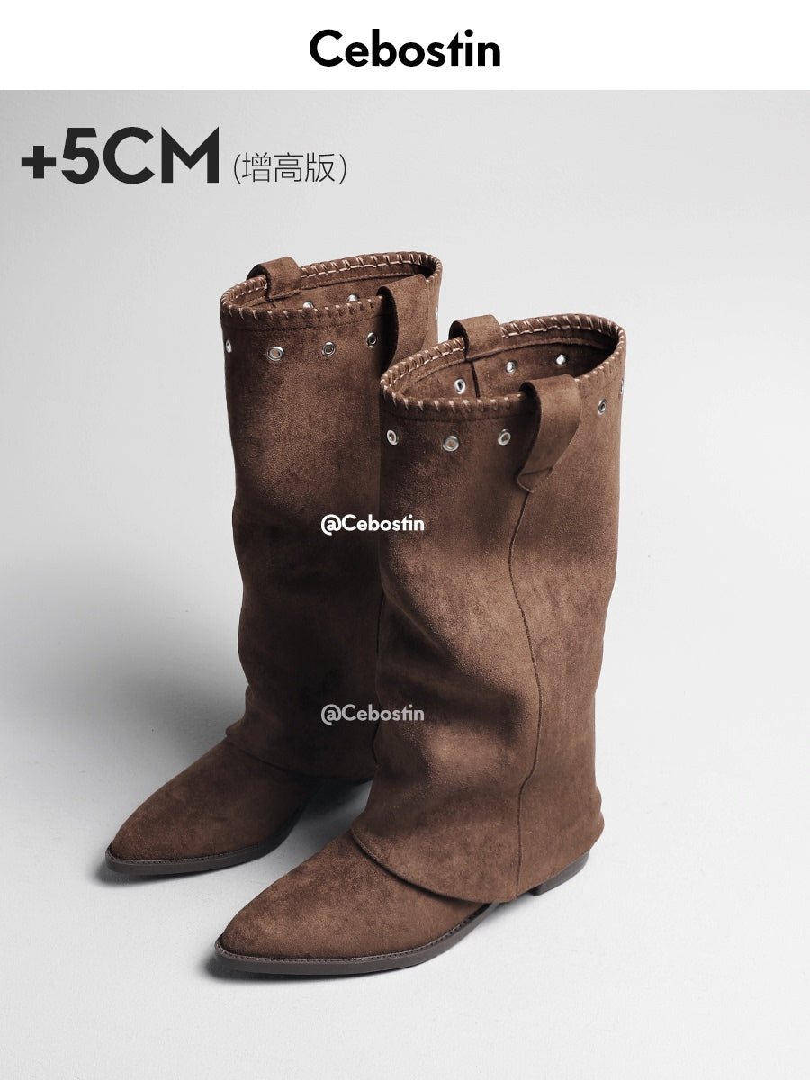 Cebostin Retro Heightening Pointed Boots