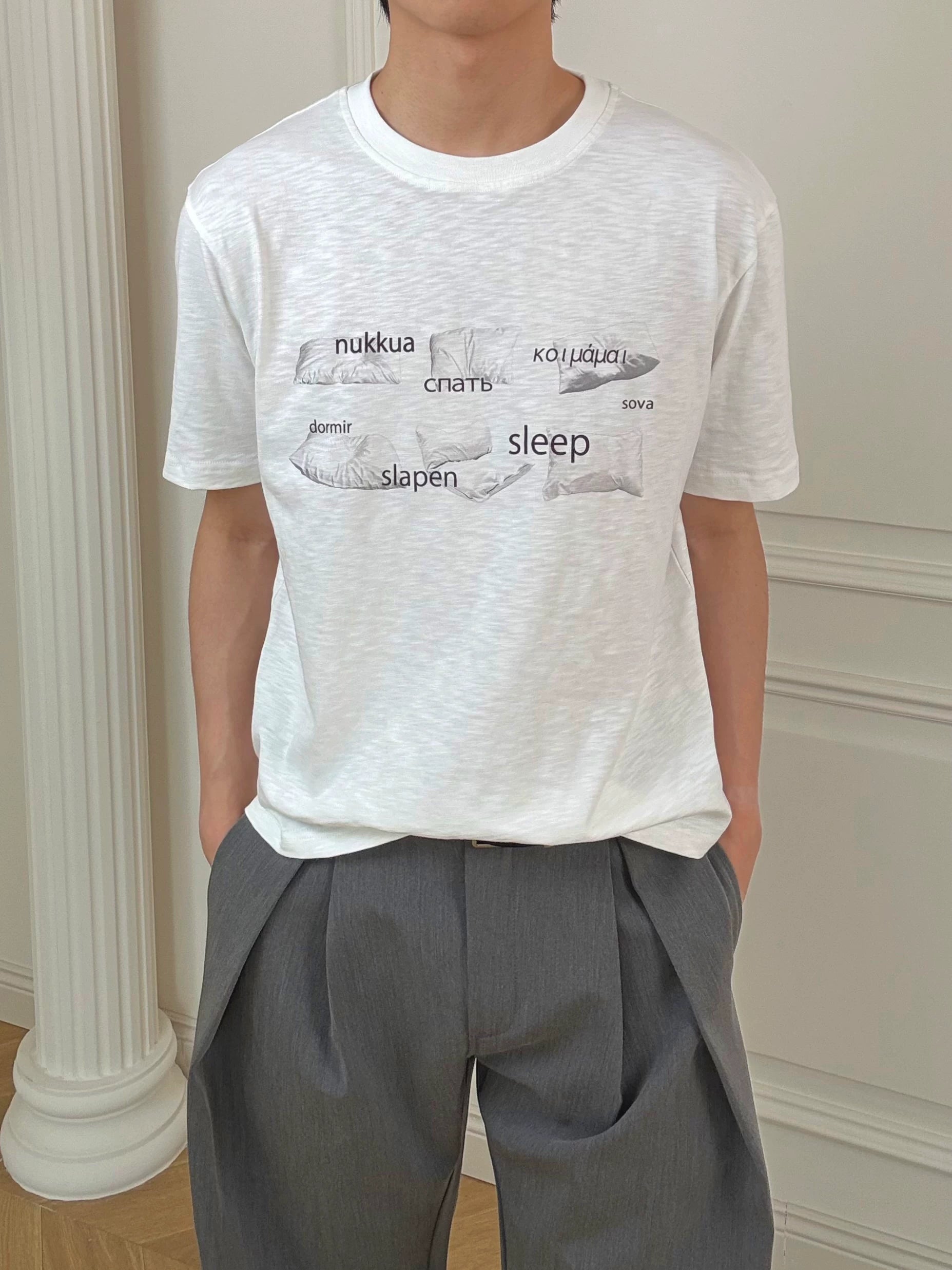 Stay The Night Fun Words Direct Injection Printing Casual Tee