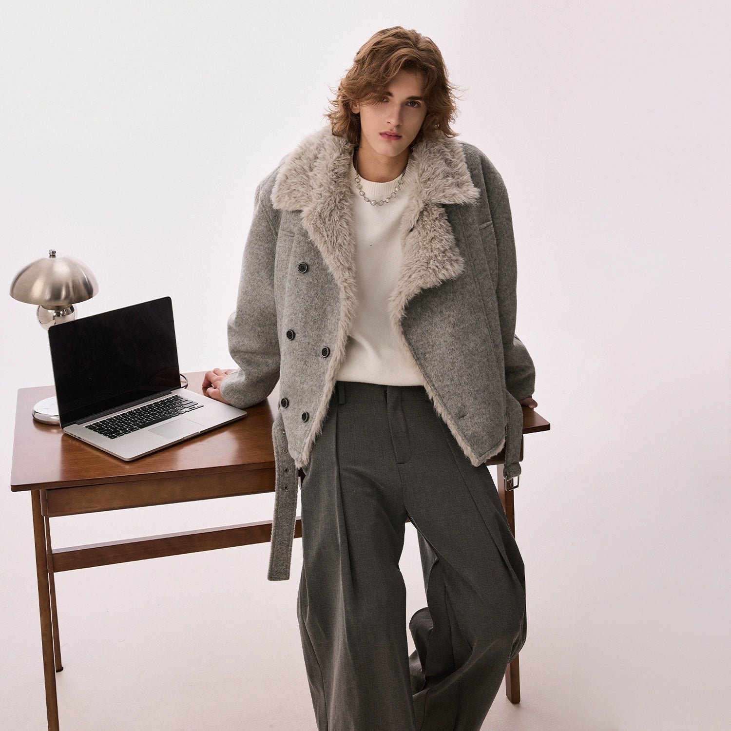 CHOR Double-breasted Thickened Tweed Jacket