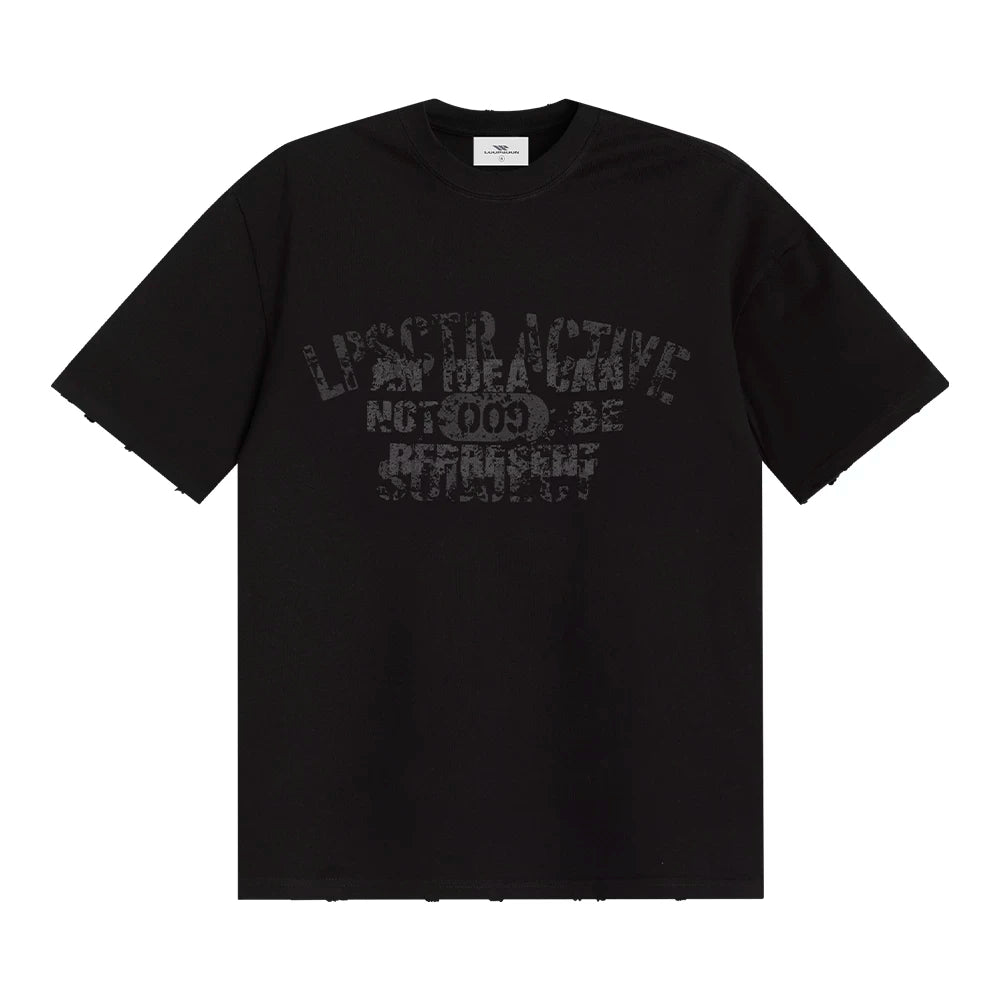 Loopsoon Chest Made Old Overlapping Print Versatile Tee