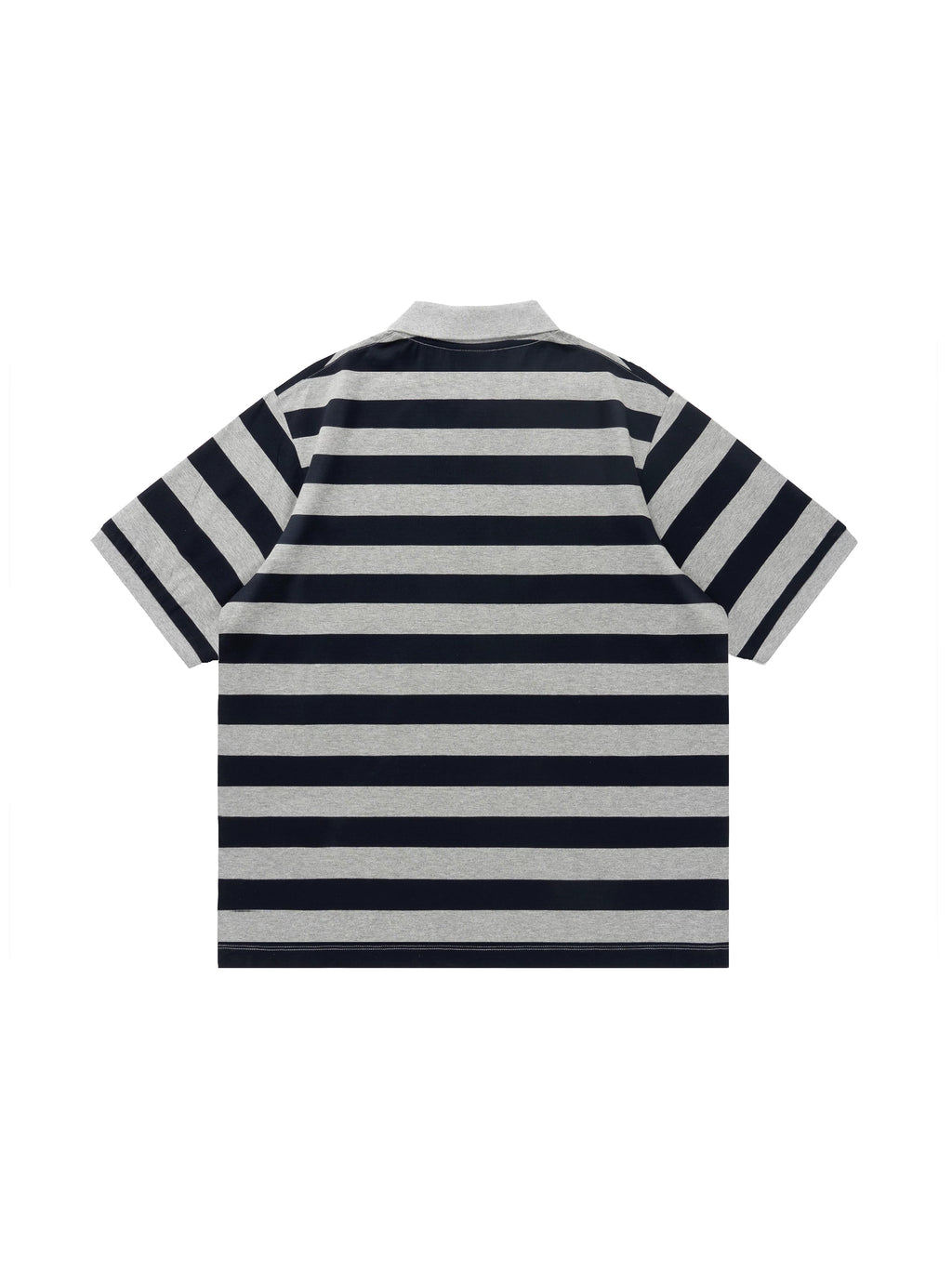 BENT IDEA Wide Stripe Embroidered Polo Shirt Tee