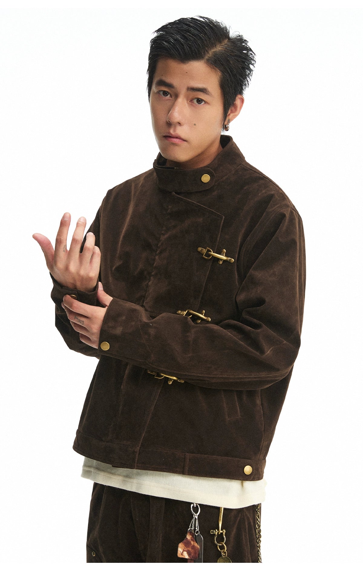 CoosRetro Vintage Plane Buckle Jacket