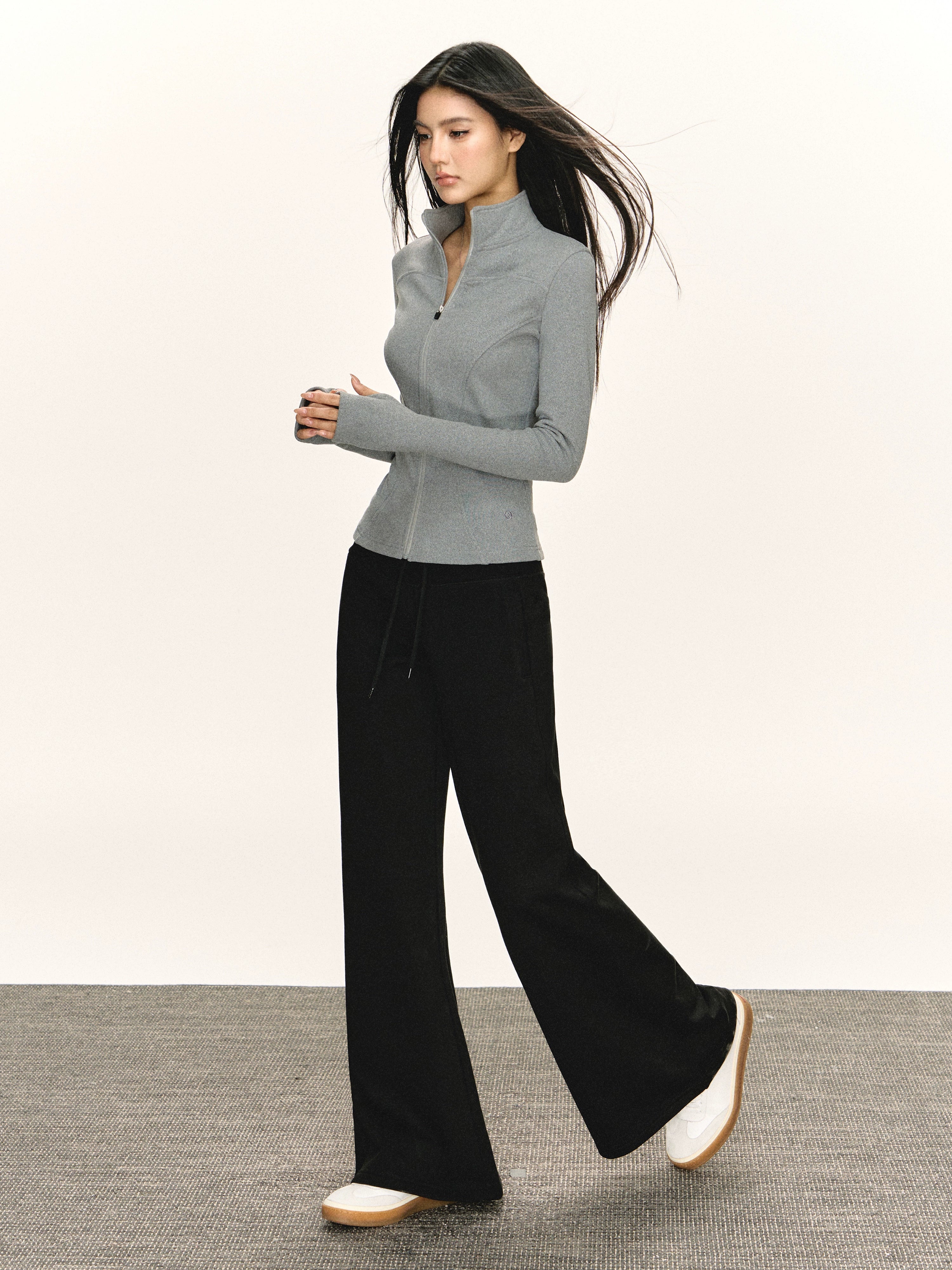 Ariseism Vintage Wide Waist Wide Leg Flared Casual Pants