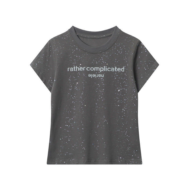 Nariele Reflective Letter Print Gypsy Tee