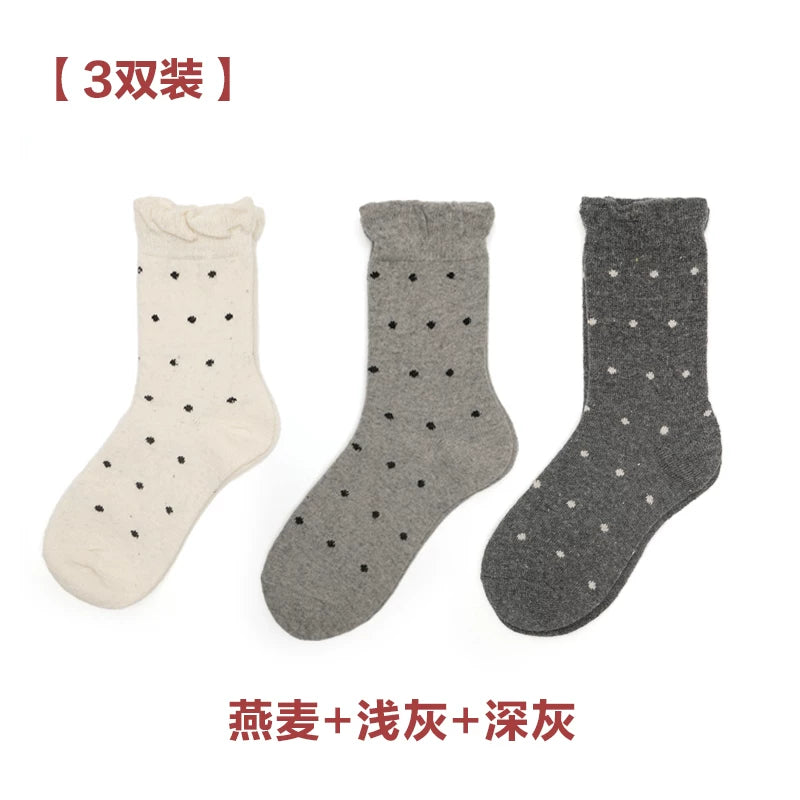 Mule Donkey Polka Dot Medium Tube Wool Stacking Socks