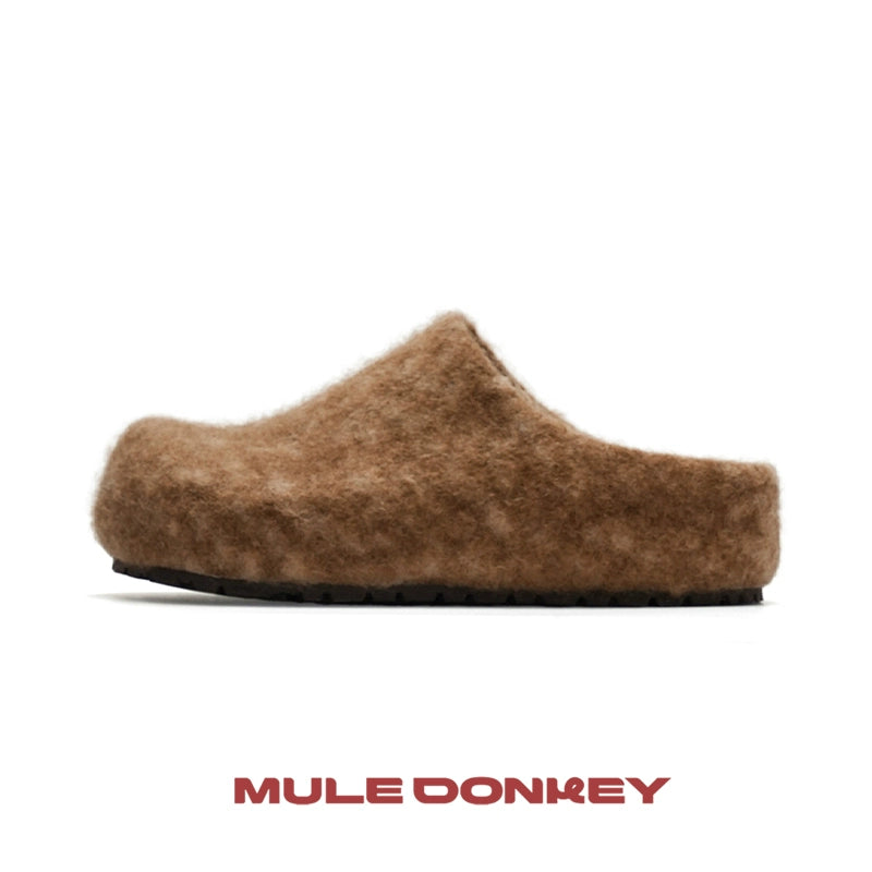 Donkey Commuter Fleece One-pedal Retro Bag Head Slippers