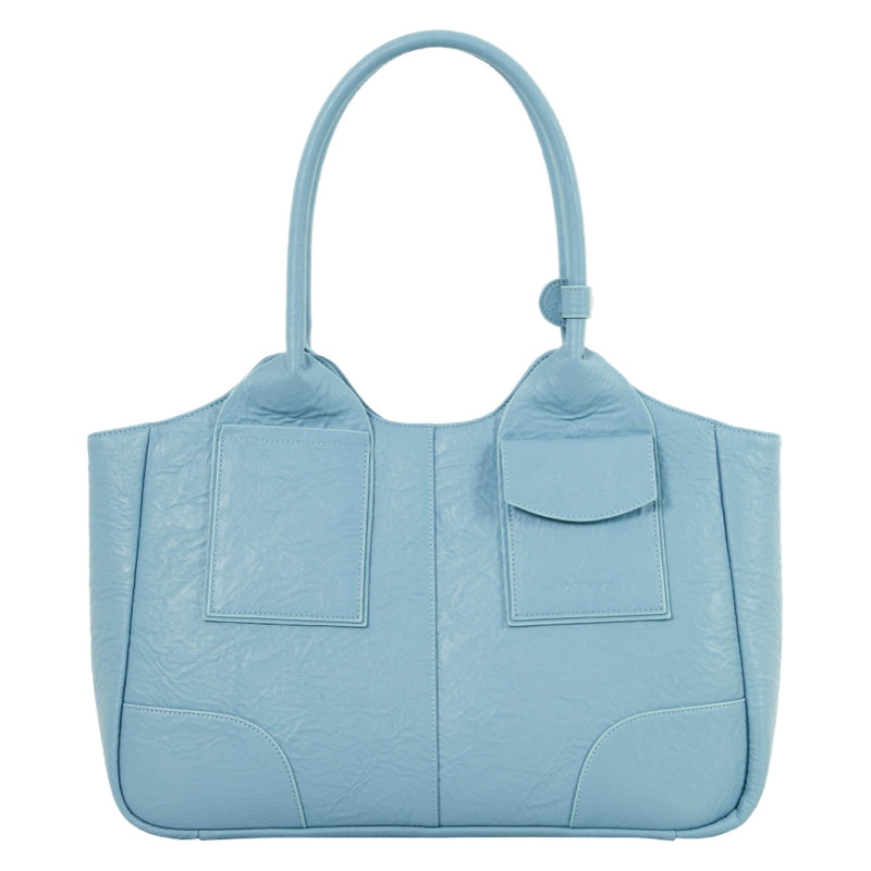 DirtySix Yuri Big Cow Split Leather Tote retro-patterned cowhide large-capacity Bag