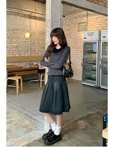 KANO Vintage Denim Jacket Skirt Set