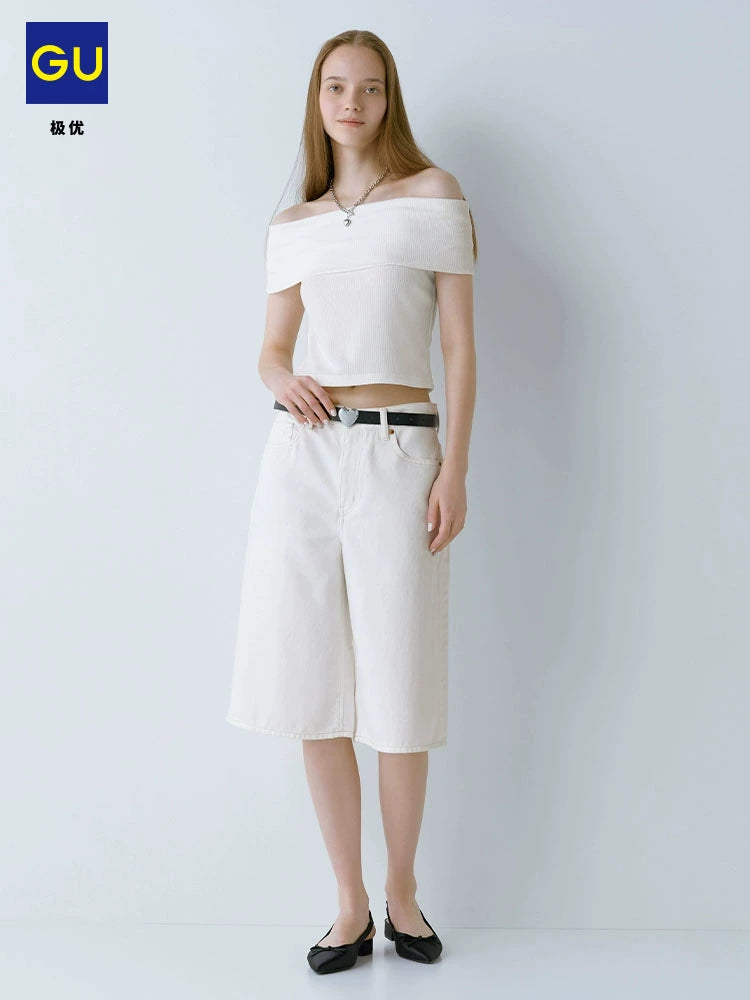 GU High Waist Retro Skinny Neutral Wide Leg Pants