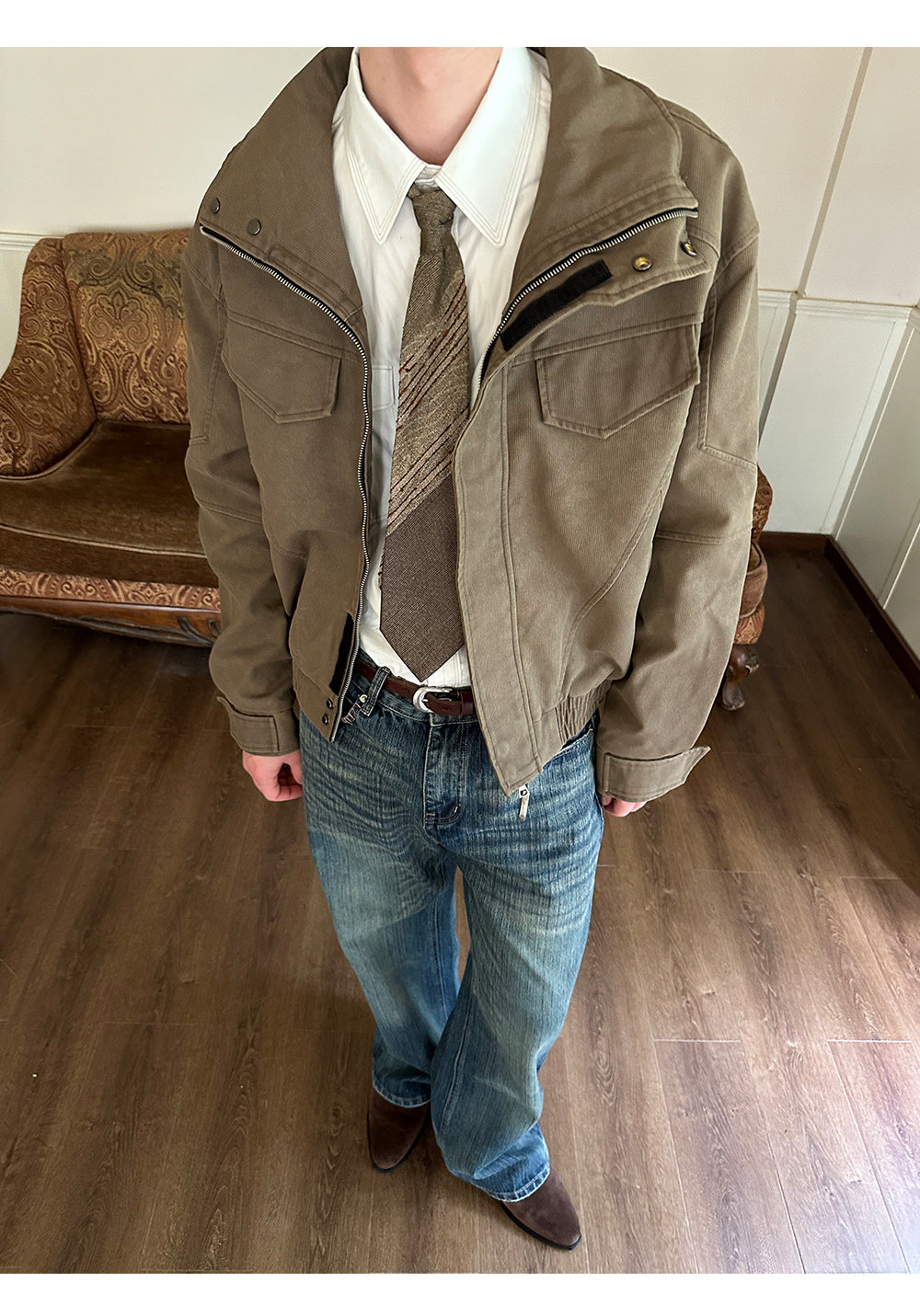 EME Vintage Stand-Up Collar Work Jacket
