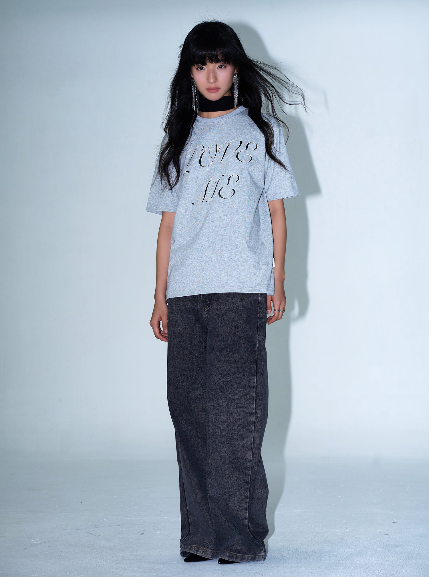 FUNKYFUN LOVE ME Printed Crew Neck TEE