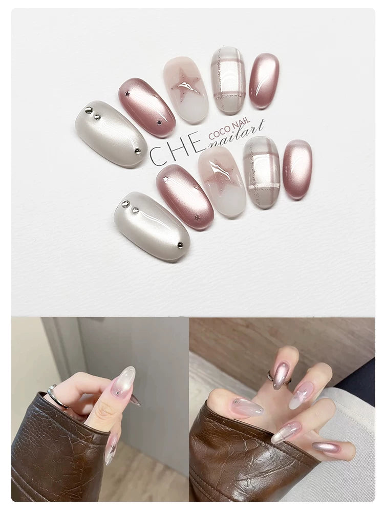 Coco Temperament Light Luxury High Sense White Handmade Manicure Wear Nail