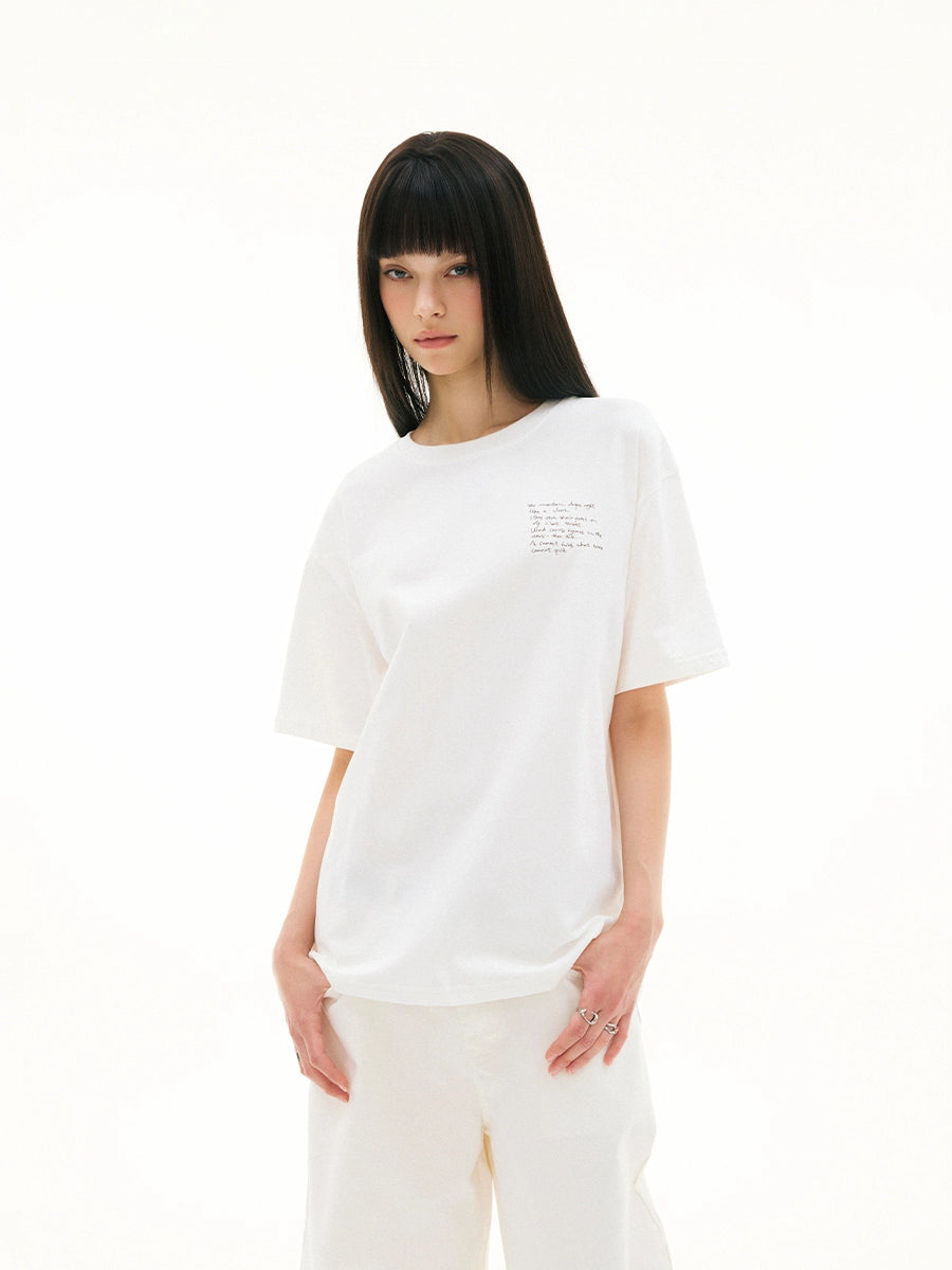 FUNKYFUN Digital Printing Plant Slogan Loose Tee