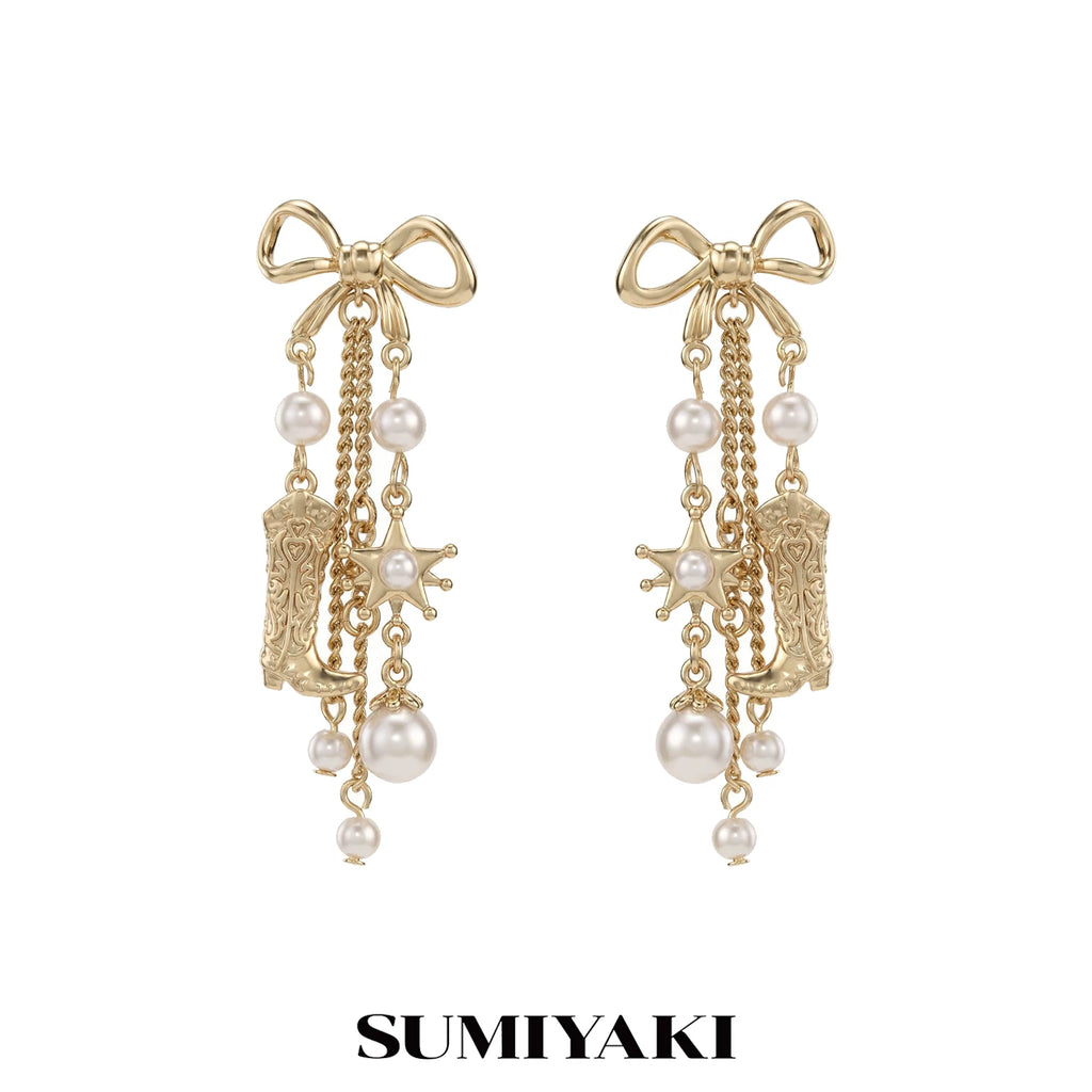 SUMIYAK Bow Tassel Earrings