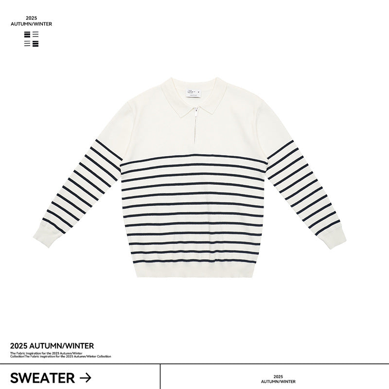 UNF Casual Contrast Striped Knitted Sweater