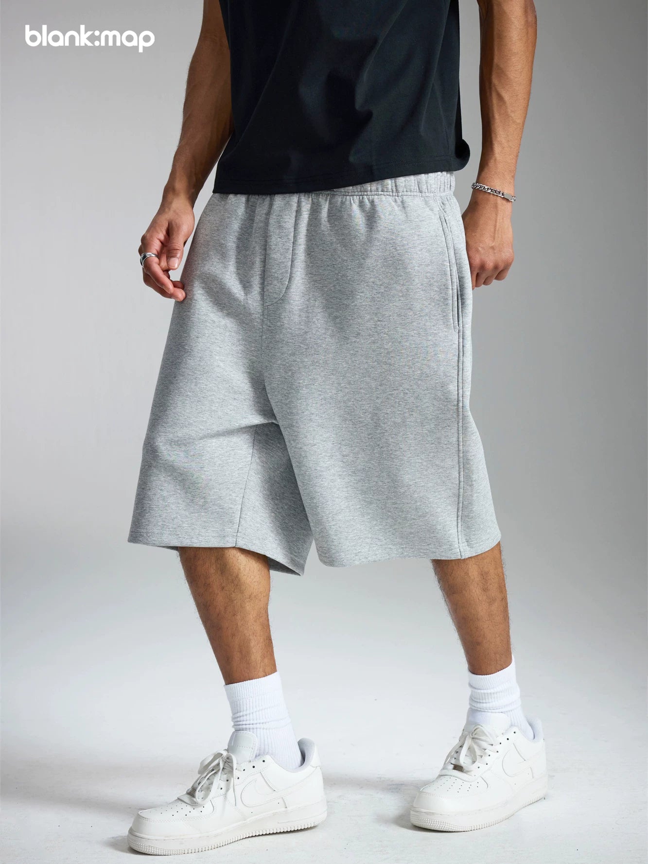 Blank Map Loose Casual Sweatpants Shorts
