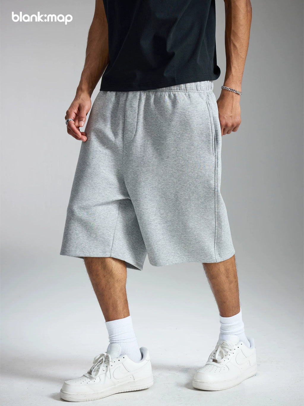Blank Map Loose Casual Sweatpants Shorts