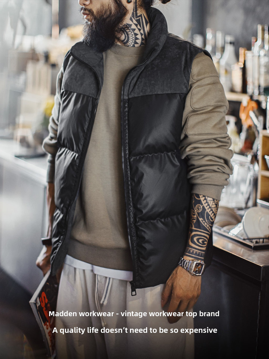 Madden thermal padded black vest