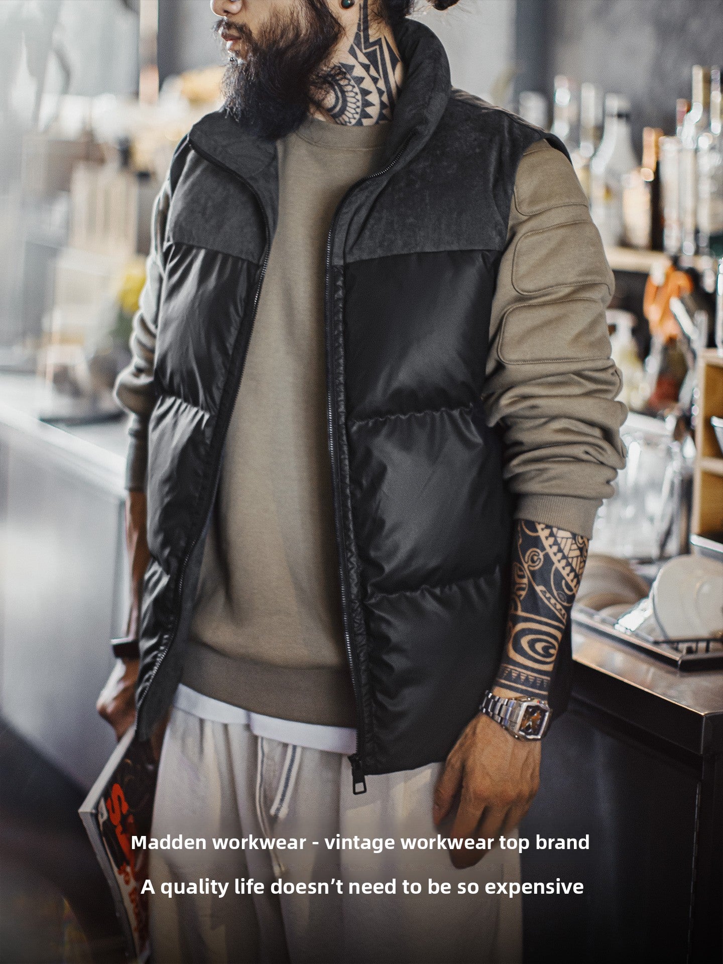 Madden thermal padded black vest