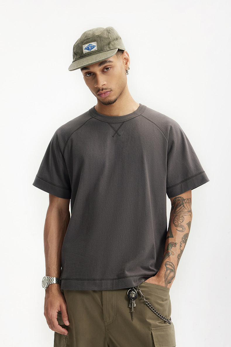 Inflation Retro Shoulder Hem Split Tee