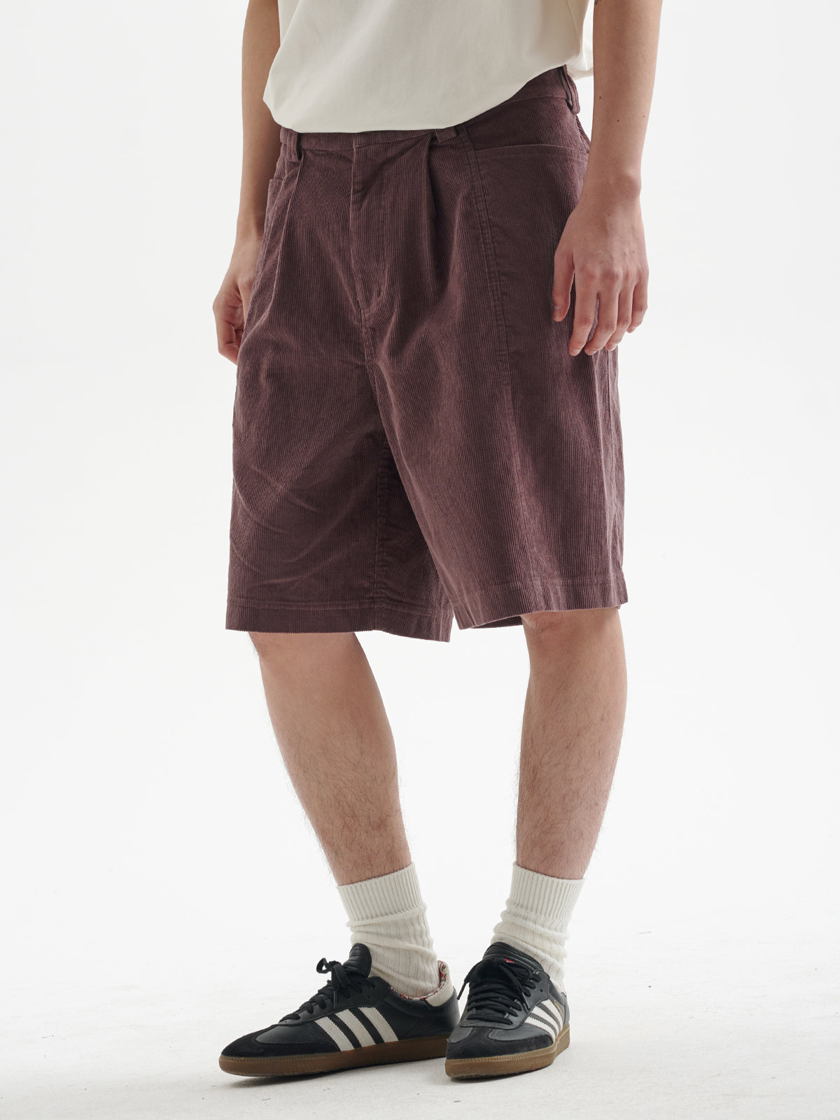 BUTTBILL 25SS Japanese retro 11-pit non-elastic corduroy Shorts