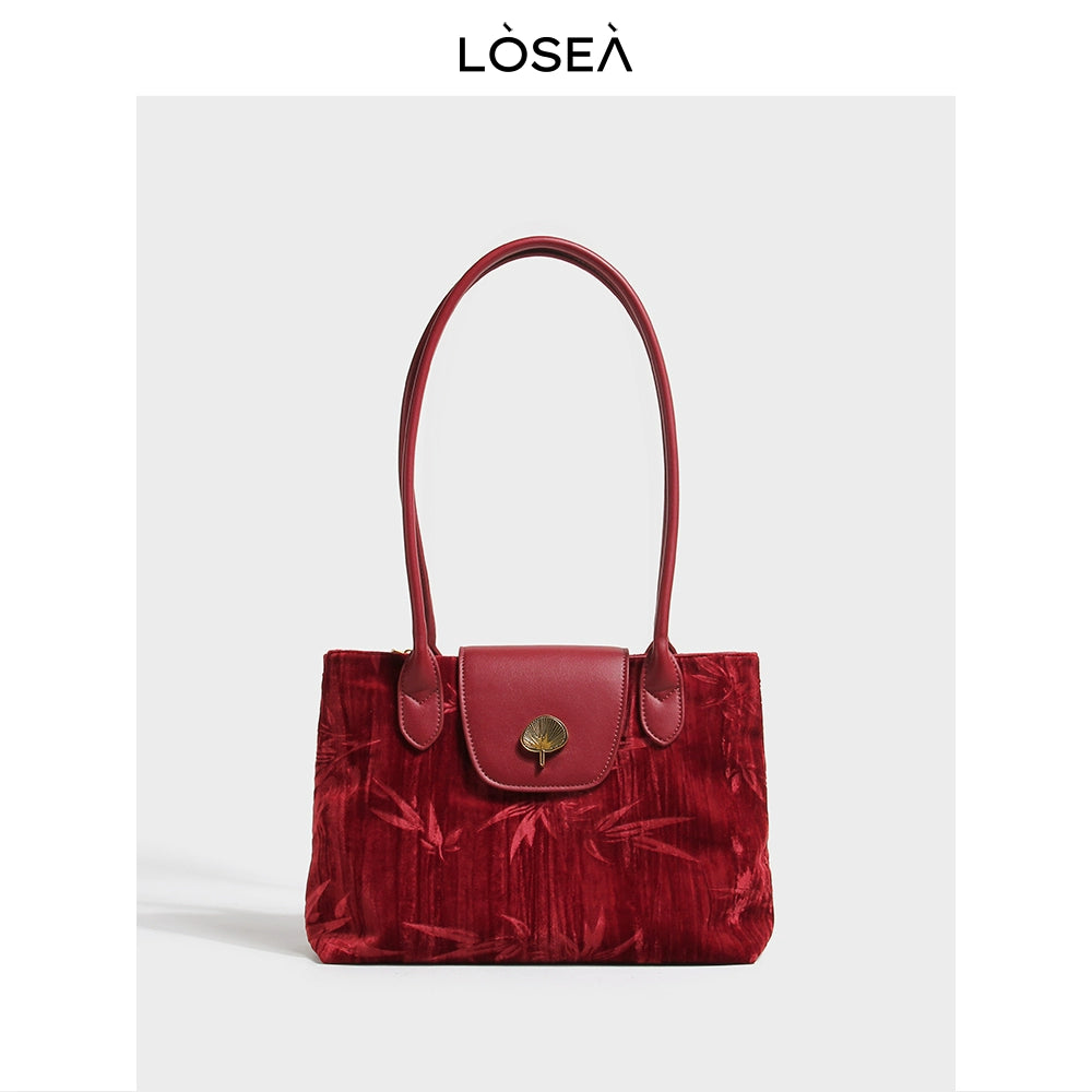 LOSEA New Chinese Style Pudong Fan Underarm Shoulder Bag