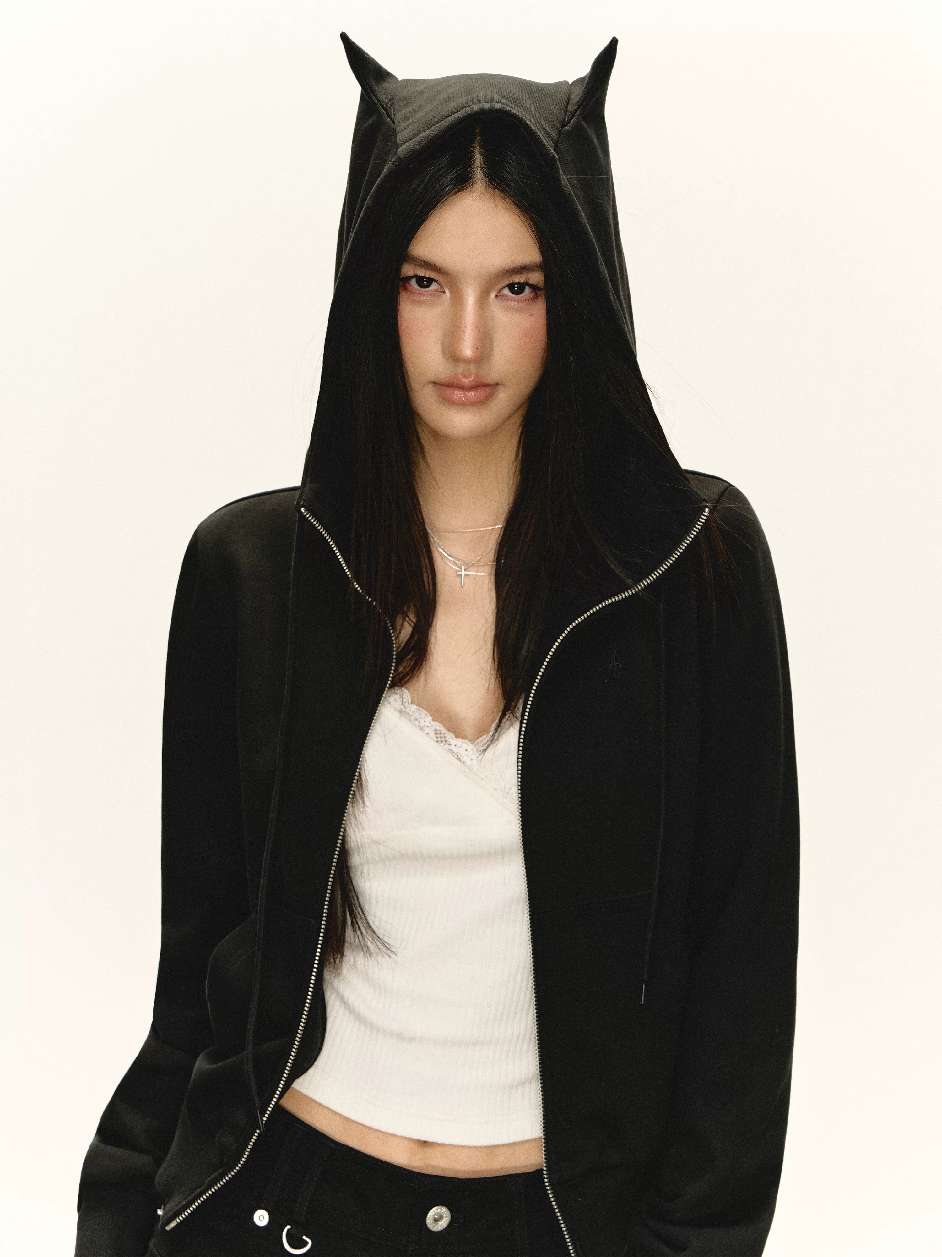 Ariseism Vintage Imp Hooded Short Zip Jacket