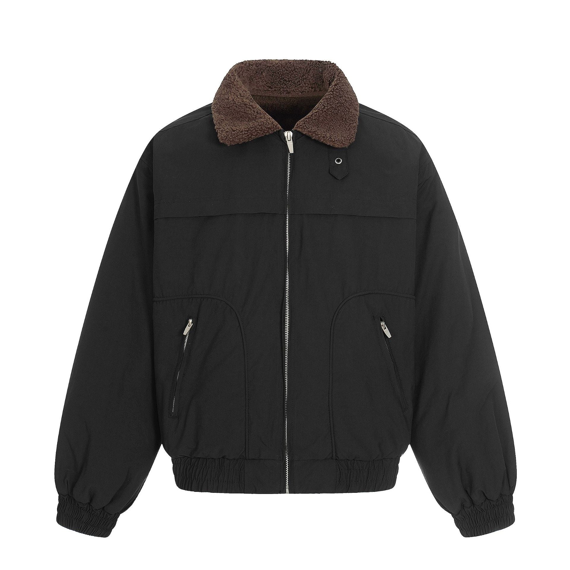 11KN Retro Faux Lamb Wool Lapel Jacket