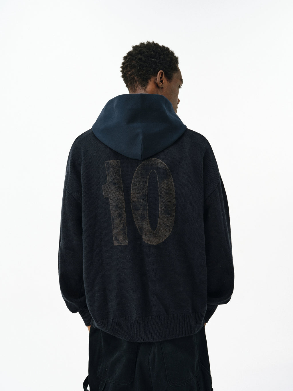 FPA Hood Splicing Pullover Sweater