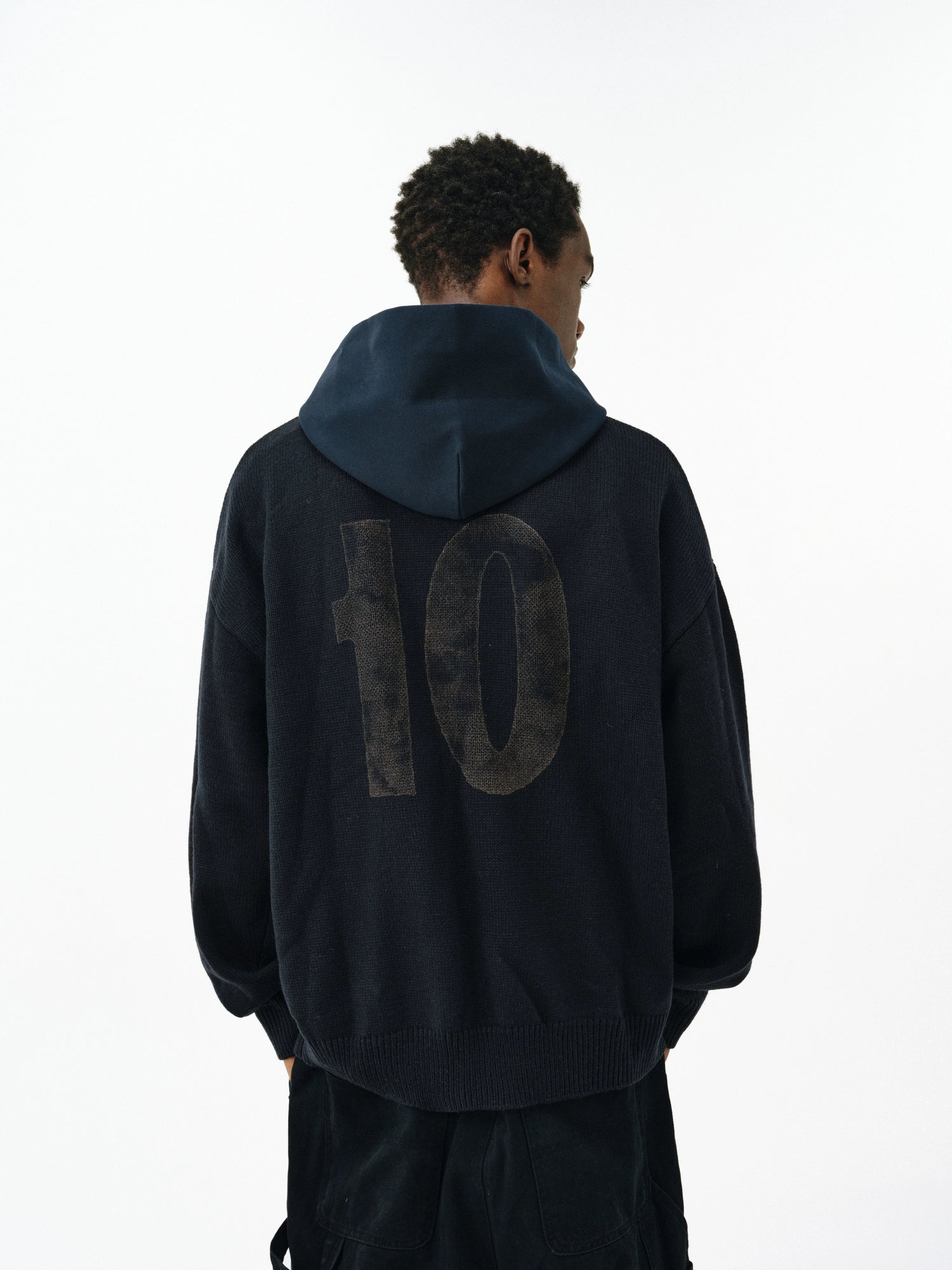 FPA Hood Splicing Pullover Sweater