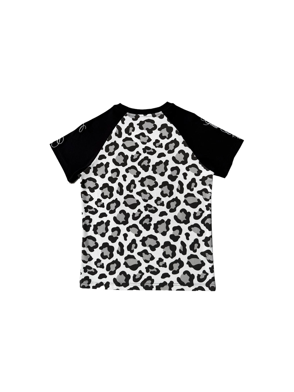 CHAI Bead Embroidery Leopard Print Contrasting Tee