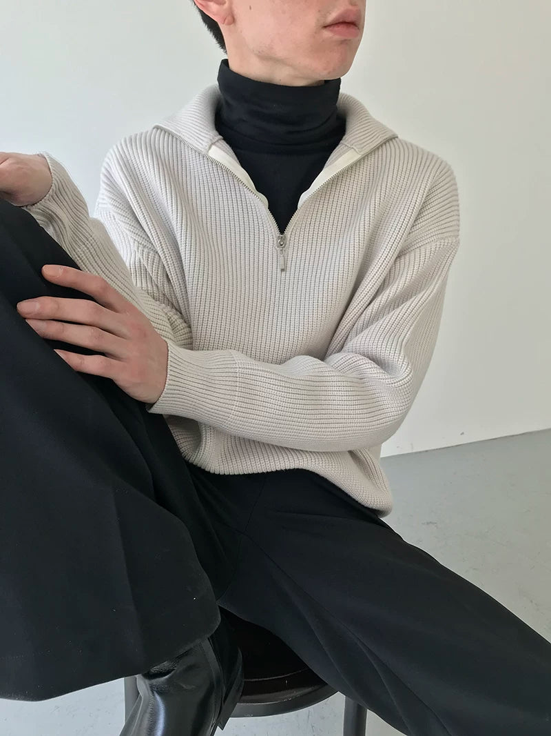 COLN Vintage Turtleneck Zip-up Sweater