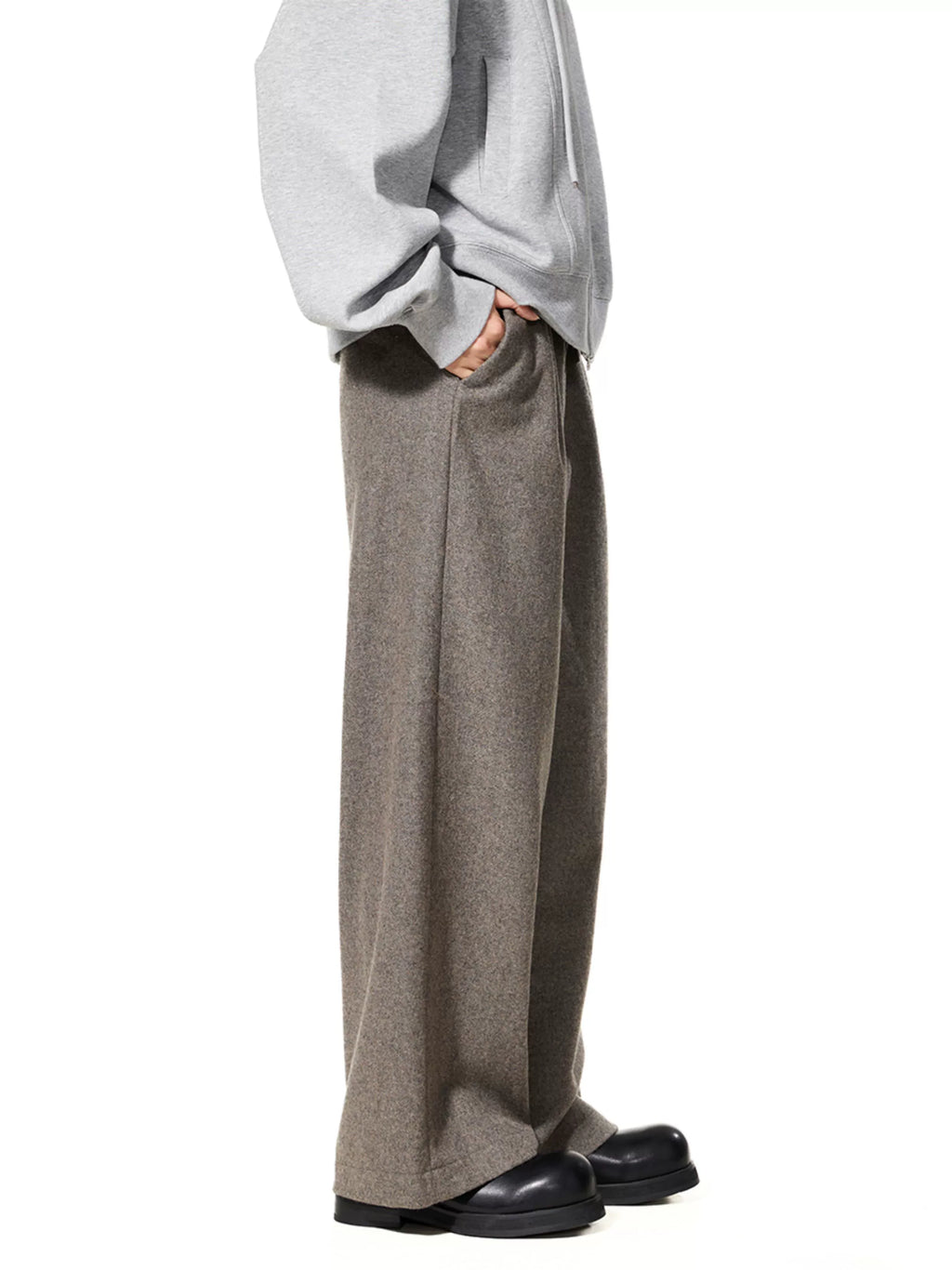 BTSG X Peoede 50% wool straight wide-leg Pants
