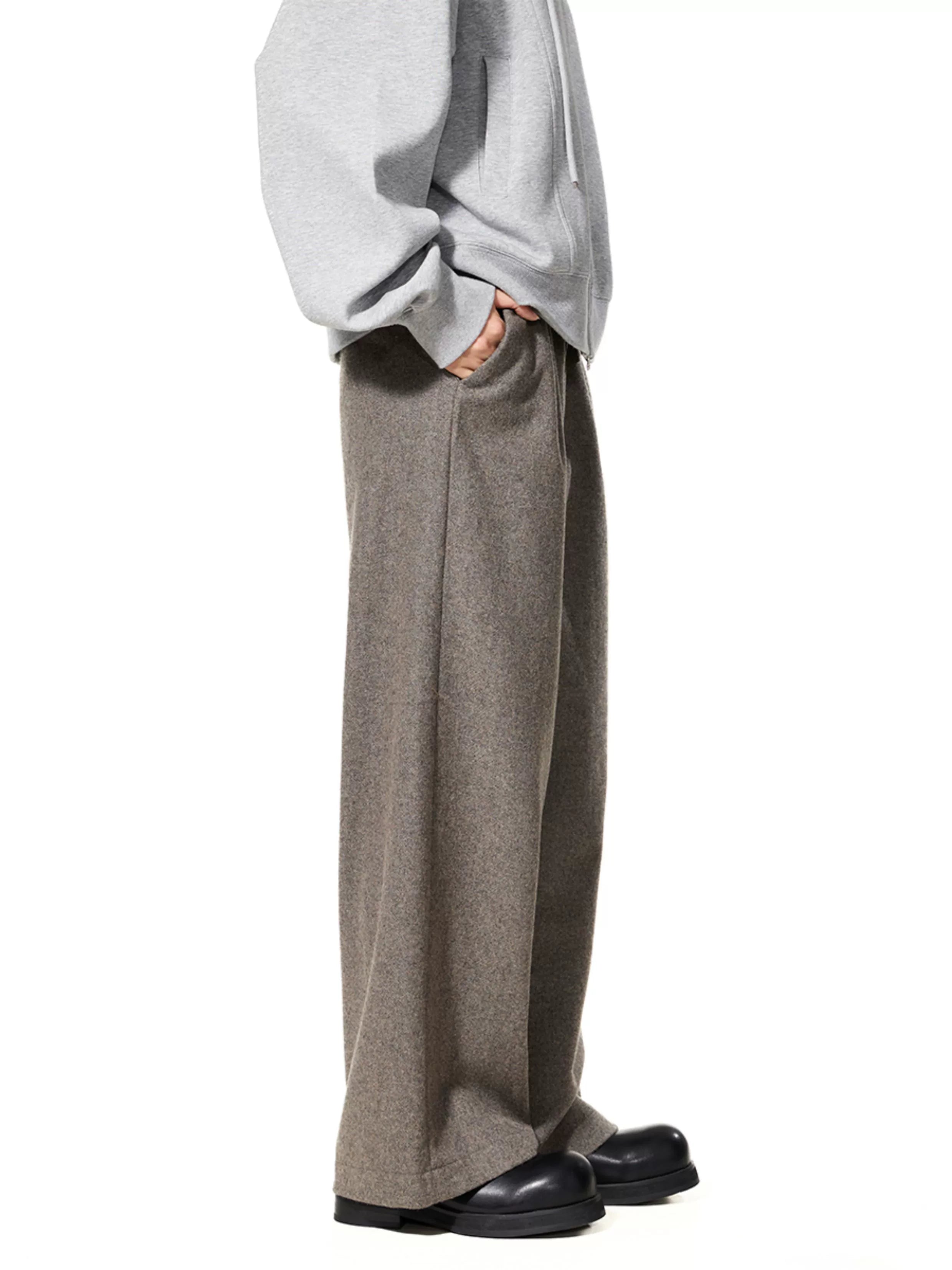 BTSG X Peoede 50% wool straight wide-leg Pants