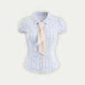 SunsetPark Floral Contrasting Plaid Shirt Pleated Skirt Set
