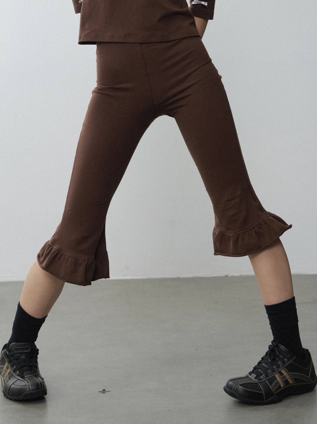 In Two Twos Lace Slim Floral Flared Trousers