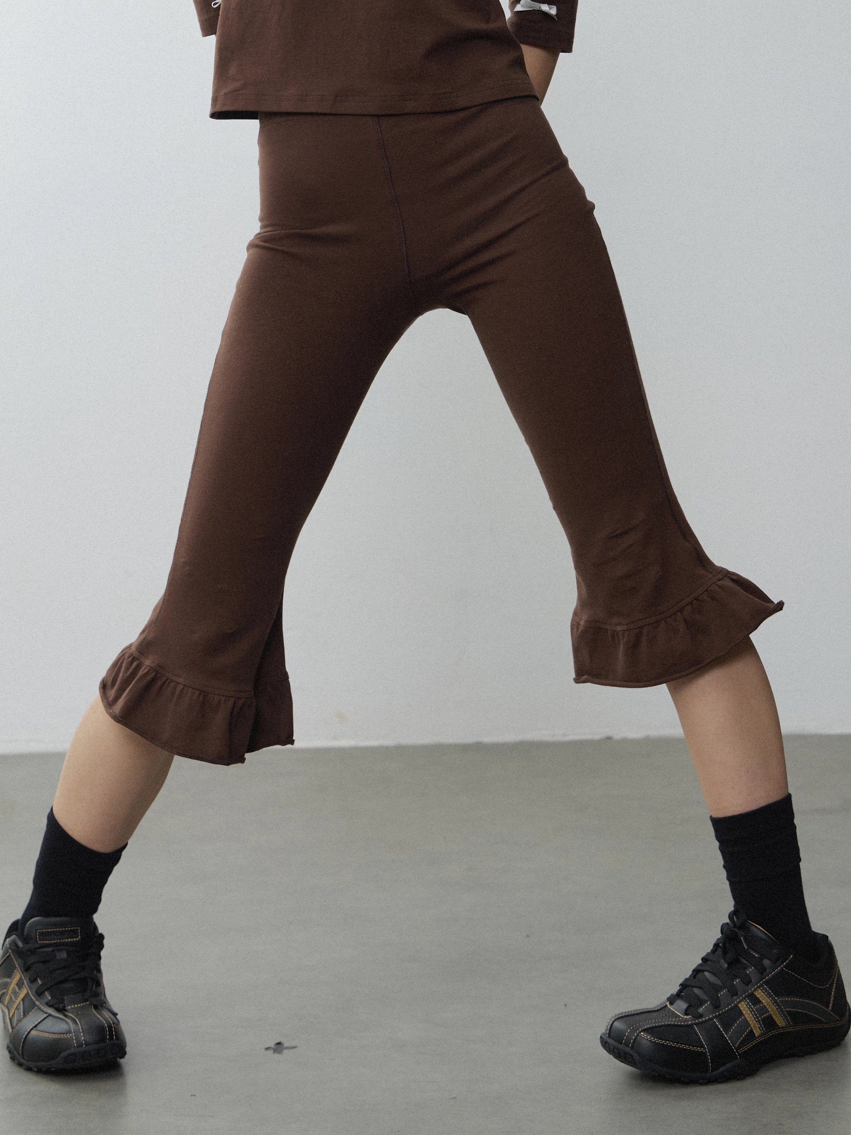 In Two Twos Lace Slim Floral Flared Trousers