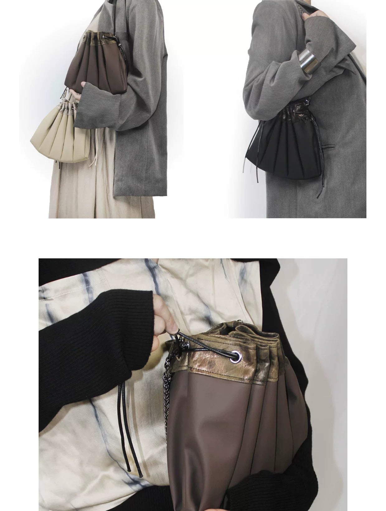 Heelwood Vintage Fashion Splicing Underarm Bag