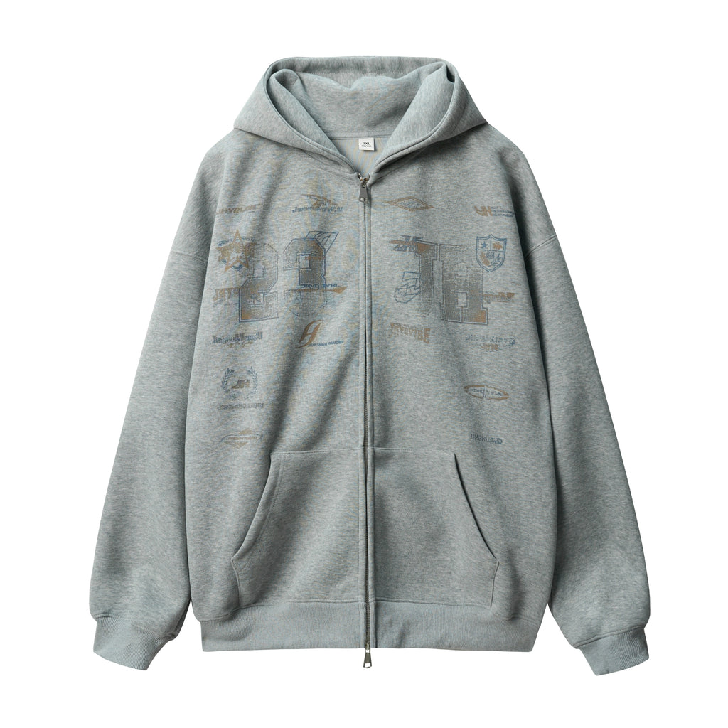 JHYQ Retro Letter Print Hoodie