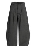 11KN Plaid Casual Loose and Thin Wide-leg Pants