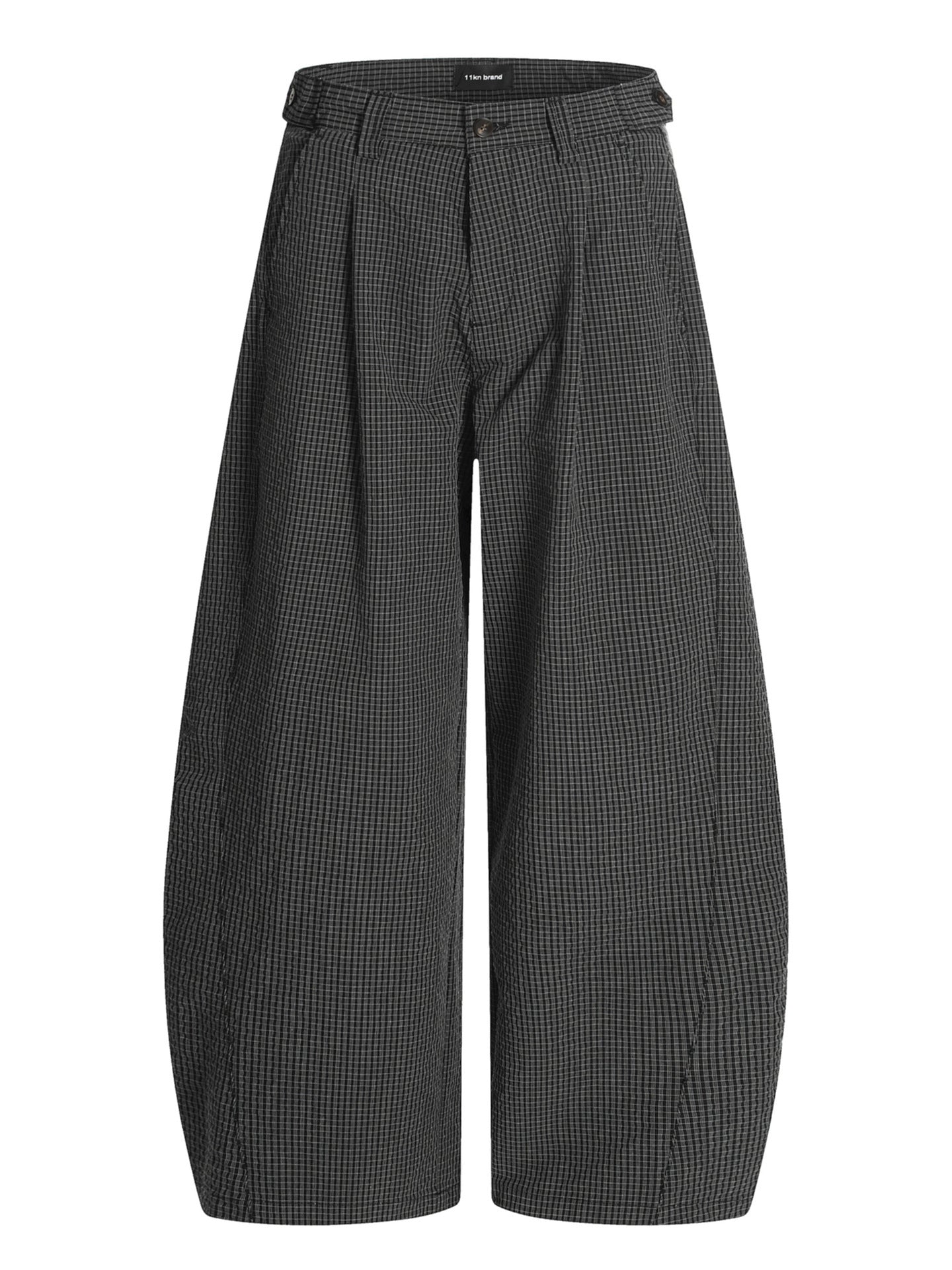 11KN Plaid Casual Loose and Thin Wide-leg Pants