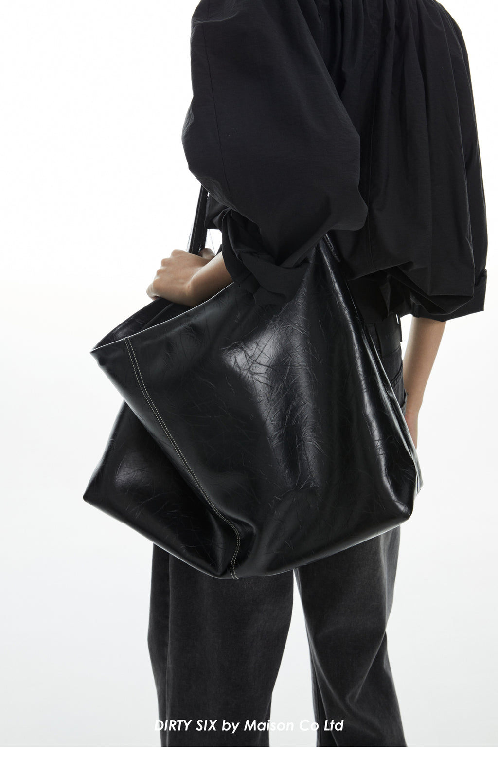 DirtySix Cow Leather Jill big pocket cowhide soft leather tote bag