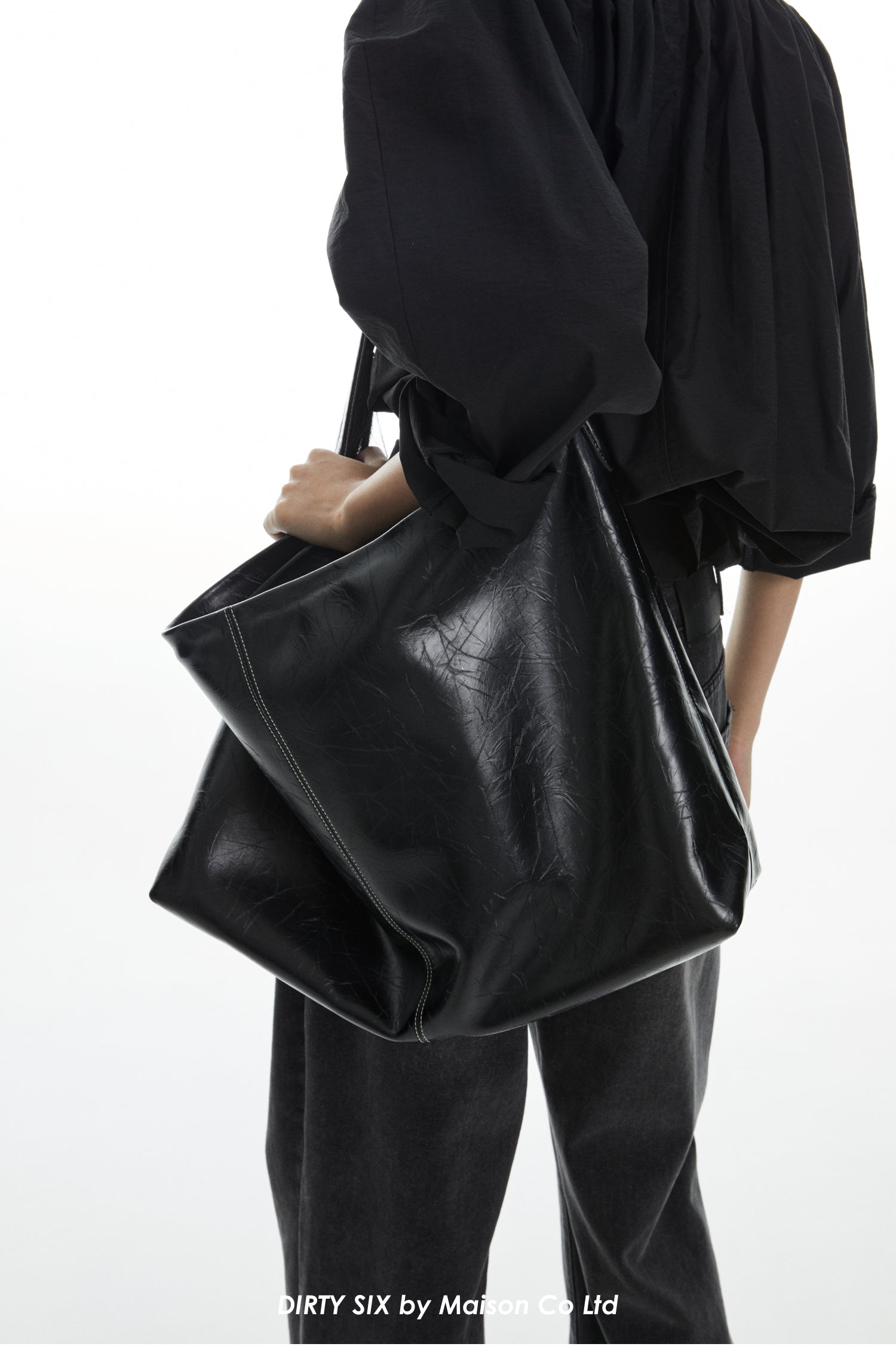 DirtySix Cow Leather Jill big pocket cowhide soft leather tote bag