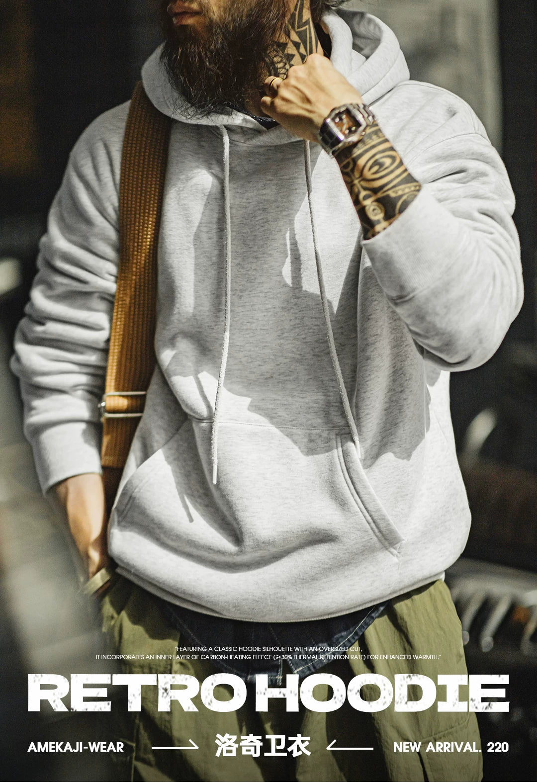 Madden Grey Rocky Hooded Sweater